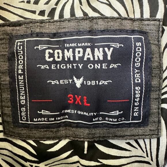 NEW Company Eighty One Button Down Shirt Short Sleeve Flip Cuff Sleeve Black 3XL - Picture 8 of 12